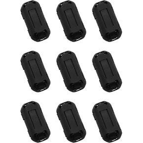 12PCS Demagnetization Filter Interference Suppressor 7MM with Magnetic Core Shielding Ring Demagnetization Loop Snap on Type Suitable for USB Air Conditioner Computer AC Power Cables Black