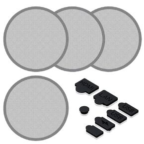 GRAUGEAR PS5 Dust Protector Cover Kit, PS5 Port Plugs + PS5 Fan Dust Filter, High-Density Breathable Mesh Dust Cover for PS5 Cooling Fan, Silicone Dust Plugs, Compatible with Digital & Disc Edition