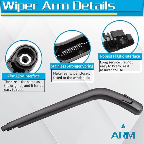 شفرة ذراع الممسحة الخلفية، بديلة لسيارة Toyota Yaris 2005-2014 - استبدال مجموعة ممسحة الزجاج الأمامي الخلفي من ZOFFI - نافذة تنظيف من المطاط الطبيعي لجميع المواسم in Kuwait
