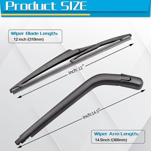 شفرة ذراع الممسحة الخلفية، بديلة لسيارة Toyota Yaris 2005-2014 - استبدال مجموعة ممسحة الزجاج الأمامي الخلفي من ZOFFI - نافذة تنظيف من المطاط الطبيعي لجميع المواسم in Kuwait