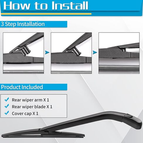 شفرة ذراع الممسحة الخلفية، بديلة لسيارة Toyota Yaris 2005-2014 - استبدال مجموعة ممسحة الزجاج الأمامي الخلفي من ZOFFI - نافذة تنظيف من المطاط الطبيعي لجميع المواسم in Kuwait