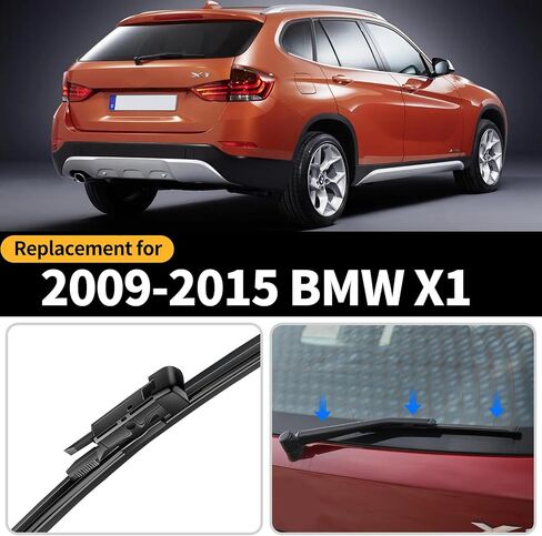 بديل لسيارة BMW X1 E84 2009-2015 ممسحة خلفية للزجاج الأمامي ومجموعة الذراع-ممسحة النافذة الخلفية من المطاط الطبيعي لجميع المواسم in Saudi Arabia