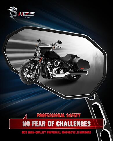 MZS Motorcycle Mirrors Black, M8 Motorbike Rear View Mirror Side Accessories Hollow Rod Arrow Compatible with Sportster Road King Street Glide Electra Dyna Softail Ultra Vrod in Saudi Arabia
