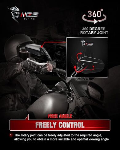 MZS Motorcycle Mirrors Black, M8 Motorbike Rear View Mirror Side Accessories Hollow Rod Arrow Compatible with Sportster Road King Street Glide Electra Dyna Softail Ultra Vrod in Saudi Arabia