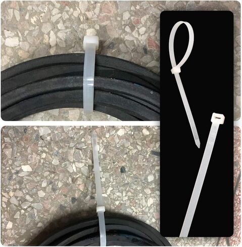 Small 4 inch White Nylon Plastic Cable Zip Ties Wire Wraps, 200 Pack | Self-Locking, Eco-Friendly, Heavy Duty Wire Tie Wraps for Home, Office, Garden, Garage, Workshop in Saudi Arabia