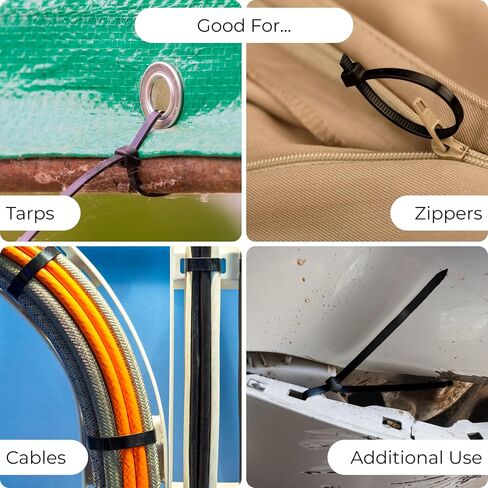 مجموعة ربطات كابلات بسحاب مقاس 8 بوصات مكونة من 1000 قطعة من Bolt Dropper - قوة شد 40 رطلًا - ربطات عنق نايلون ممتازة مقاومة للأشعة فوق البنفسجية عالية التحمل ذاتية القفل - تنظيم داخلي وخارجي للكابلات والأقمشة والمزيد - أسود in Kuwait