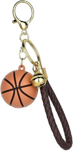 KALIONE Basketball Keychain Gift for Boys Girls Men, Basketball Key Chain with Gold Small Bell Keychains in Saudi Arabia