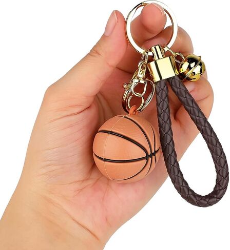 KALIONE Basketball Keychain Gift for Boys Girls Men, Basketball Key Chain with Gold Small Bell Keychains in Saudi Arabia