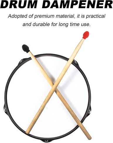 24 Pcs Drumstick Set Drumsticks Drum Mute Bass Drum Practice Pads Silicone Drumstick Practice Tip Marching Practice Tip Drum Stick Practice Tip Damper Percussion Drum Sticks Rubber in Saudi Arabia