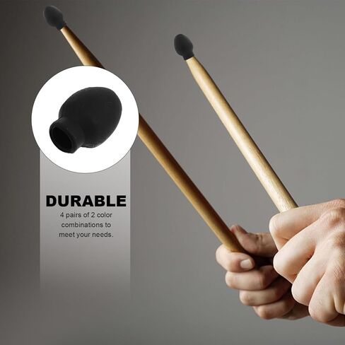24 Pcs Drumstick Set Drumsticks Drum Mute Bass Drum Practice Pads Silicone Drumstick Practice Tip Marching Practice Tip Drum Stick Practice Tip Damper Percussion Drum Sticks Rubber in Saudi Arabia
