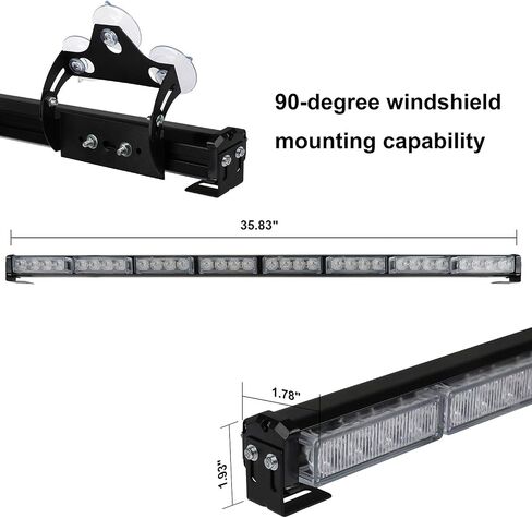 ASPL 36 "32LED شريط ضوء مستشار المرور تحذير شريط ضوء ستروب للطوارئ وامض اتجاهي تحذير للطوارئ إضاءة LED أضواء أمان مع سلك مستقيم بطول 16 قدم (العنبر / الأبيض) in Saudi Arabia