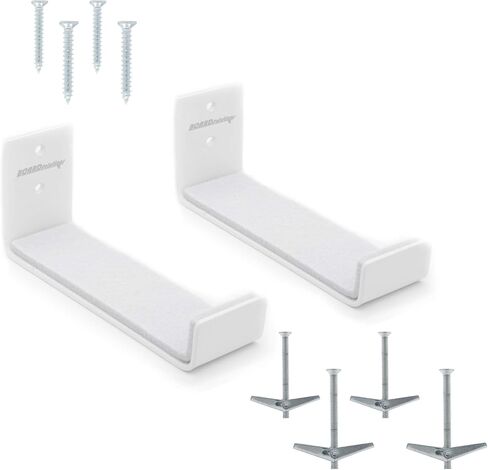 Board Solutions Surfboard Wall Mount - Heavy Duty White Surfboard Racks for The Wall/Surf Board Hangers for Walls Work with Small SUP, Skateboard & Snowboards, Great for a Surfer in Saudi Arabia