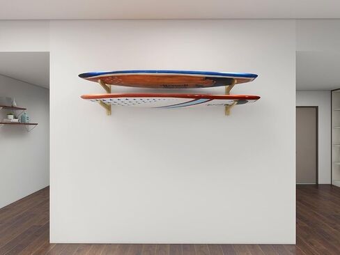 Stranthother Surfboard Wall Mount, 2 Board Display Surfboard Rack, Solid Wood Mount for Surfboards, Surf Board Racks for Wall, Indoor Surfboard Racks for Wakeboard, Snowboards in Kuwait