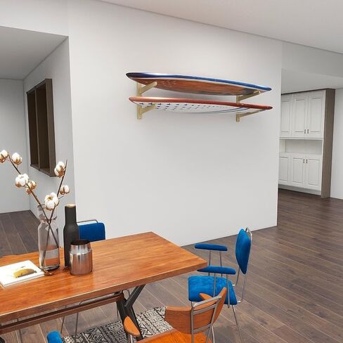 Stranthother Surfboard Wall Mount, 2 Board Display Surfboard Rack, Solid Wood Mount for Surfboards, Surf Board Racks for Wall, Indoor Surfboard Racks for Wakeboard, Snowboards in Kuwait