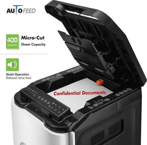 Aurora Commercial Grade 400-Sheet Auto Feed High-Security Micro-Cut Paper Shredder/ 240 Minutes/Security Level P-5 in Saudi Arabia