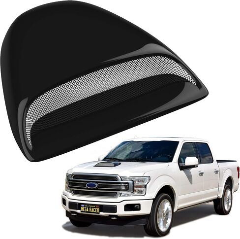 Mega Racer Universal JDM Style Black Flow Hood Body Kit Decorative Hood Scoop Universal Hood Scoop Car Hood Scoop Hood Scoops Universal Racing Air Flow Intake Car Hood Vent Scoop Accessories in Saudi Arabia