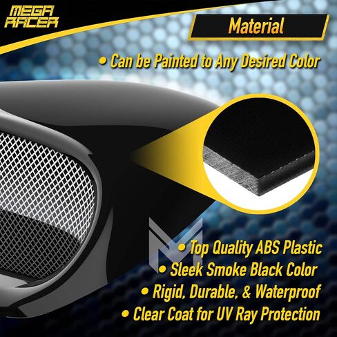 Mega Racer Universal JDM Style Black Flow Hood Body Kit Decorative Hood Scoop Universal Hood Scoop Car Hood Scoop Hood Scoops Universal Racing Air Flow Intake Car Hood Vent Scoop Accessories in Saudi Arabia