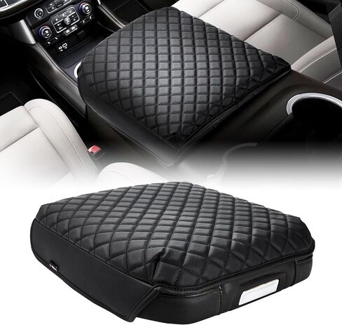 غطاء مسند ذراع وحدة التحكم المركزية KBH لسيارة Chevy Silverado وGMC Sierra Jump Seat 2019-2024، وسادة وسادة واقية لمسند الذراع، مضادة للخدش، ملحقات داخلية من جلد الفينيل، أسود in Kuwait