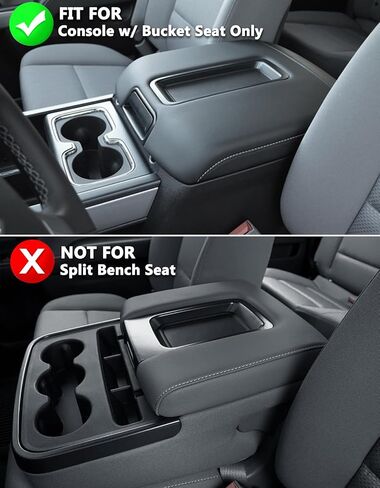 غطاء مسند ذراع وحدة التحكم المركزية KBH لسيارة Chevy Silverado وGMC Sierra Jump Seat 2019-2024، وسادة وسادة واقية لمسند الذراع، مضادة للخدش، ملحقات داخلية من جلد الفينيل، أسود in Kuwait