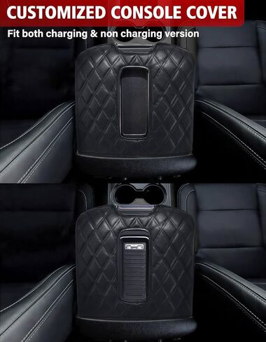 غطاء مسند ذراع وحدة التحكم المركزية KBH لسيارة Chevy Silverado وGMC Sierra Jump Seat 2019-2024، وسادة وسادة واقية لمسند الذراع، مضادة للخدش، ملحقات داخلية من جلد الفينيل، أسود in Kuwait