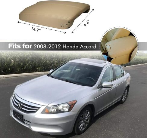 A ABIGAIL Center Console Armrest Cover for 2008 2009 2010 2011 2012 Honda Accord Auto Leather Suture Console Lid Cover Replacement (Black) in Saudi Arabia