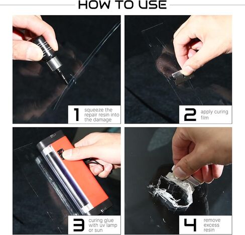 BIOPRONEXT Windshield Crack Repair Kit - 2 Pack Powerful Car Glass Repair Kit - DIY Windshield Repair Resin for Fixing Chips, Cracks, Star-Shape & Bulls-Eye - Quick Fix Auto Window Crack Repair Kit in Kuwait