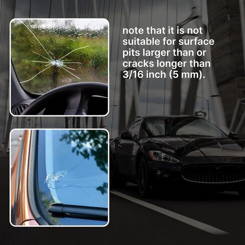 BIOPRONEXT Windshield Crack Repair Kit - 2 Pack Powerful Car Glass Repair Kit - DIY Windshield Repair Resin for Fixing Chips, Cracks, Star-Shape & Bulls-Eye - Quick Fix Auto Window Crack Repair Kit in Kuwait