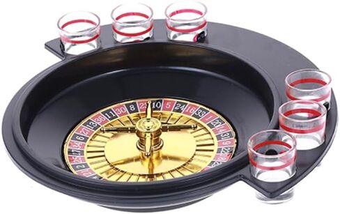 Lucky Shot Glass Roulette with two Balls and Six Glasses for Casino Gift and Fun Drinking Party Game Set in Saudi Arabia