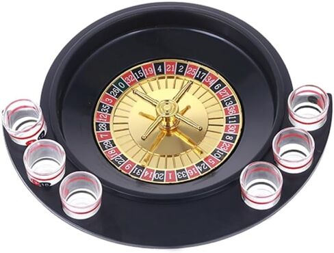 Lucky Shot Glass Roulette with two Balls and Six Glasses for Casino Gift and Fun Drinking Party Game Set in Saudi Arabia