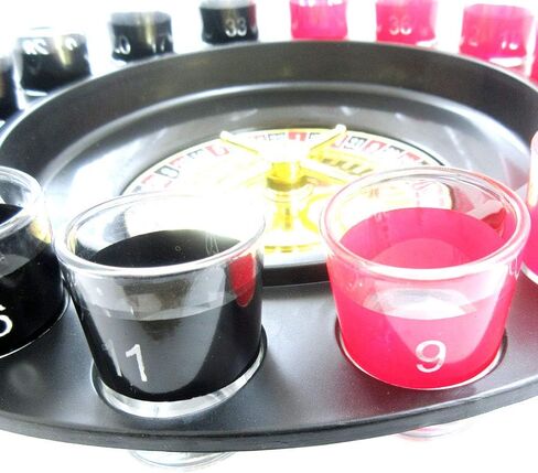 مجموعة ألعاب الشرب الروليت 16 طلقة من Leather&Arts عجلة دوارة تتضمن كرتين و16 كأسًا in Kuwait