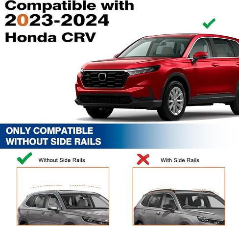 قضبان متقاطعة لحامل السقف Wonderdriver مناسبة لهوندا CRV CR-V 2012 2013 2014 2015 2016 مع قضبان جانبية، قضبان سقف من الألومنيوم قضبان متقاطعة وقضبان شحن ودراجة كاياك وسيارة على الجليد على السطح لحمل البضائع والأمتعة in Kuwait
