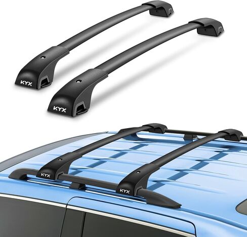 KYX 52" T-Track Universal Roof Rack Crossbars with Locks, Fit Raised Side Rail with Gap, 200 lbs Load Capacity, Adjustable Aluminum Cross Bar Ski Snowboard Rooftop Cargo Carrier Bag Bike Luggage Kayak in Saudi Arabia