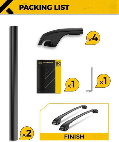 KYX 52" T-Track Universal Roof Rack Crossbars with Locks, Fit Raised Side Rail with Gap, 200 lbs Load Capacity, Adjustable Aluminum Cross Bar Ski Snowboard Rooftop Cargo Carrier Bag Bike Luggage Kayak in Saudi Arabia