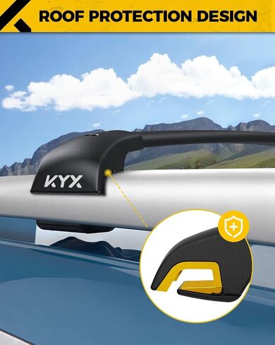 KYX 52" T-Track Universal Roof Rack Crossbars with Locks, Fit Raised Side Rail with Gap, 200 lbs Load Capacity, Adjustable Aluminum Cross Bar Ski Snowboard Rooftop Cargo Carrier Bag Bike Luggage Kayak in Saudi Arabia
