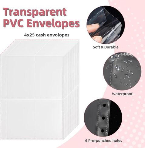 100 Envelopes Money Saving Challenge Binder, Hyperzoo A5 Money Saving Challenges Book, Savings Binder Budget Binder with Cash Envelopes to Save $5050 Black-2Pack in Kuwait