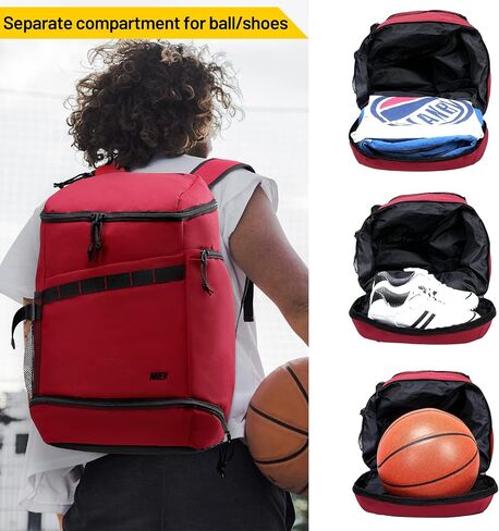 MIER Basketball Backpack Soccer Bag with Shoes/Ball Compartment, Large Sports Back Pack Equipment Bag for Men Women Athletes, 35L in Saudi Arabia