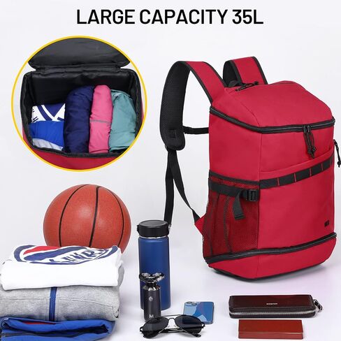 MIER Basketball Backpack Soccer Bag with Shoes/Ball Compartment, Large Sports Back Pack Equipment Bag for Men Women Athletes, 35L in Saudi Arabia