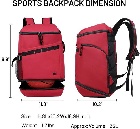 MIER Basketball Backpack Soccer Bag with Shoes/Ball Compartment, Large Sports Back Pack Equipment Bag for Men Women Athletes, 35L in Saudi Arabia
