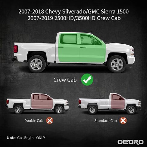 لوحات تشغيل OEDRO متوافقة مع 2019-2024 Chevy Silverado/GMC Sierra 1500 Crew Cab؛ 2020-2024 سيلفرادو/سييرا 2500HD 3500HD، قضبان جانبية من الصلب Nerf Bars Rails (باستثناء 2019 1500 LD) in Saudi Arabia