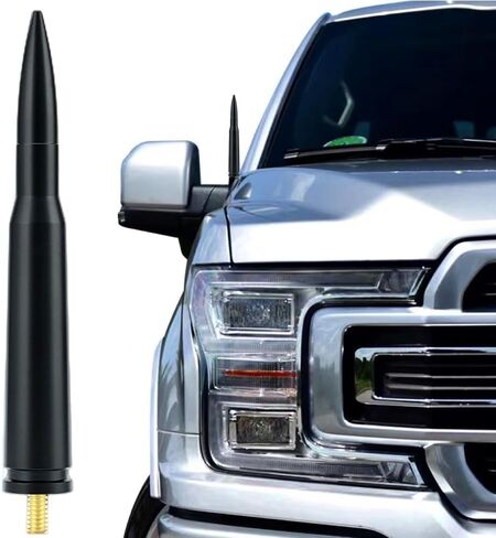 Chrome Bullet Antenna Fit for Ford F150/RAM1500/Silverado&GMC Sierra | Chrome plated, Bullet shaped.high-strength aluminum alloy material, safe car washing. in Kuwait