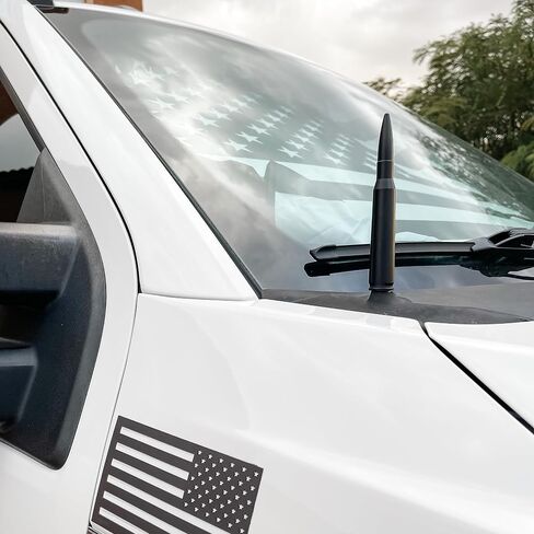 Chrome Bullet Antenna Fit for Ford F150/RAM1500/Silverado&GMC Sierra | Chrome plated, Bullet shaped.high-strength aluminum alloy material, safe car washing. in Kuwait