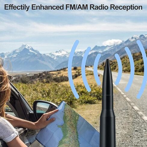 Chrome Bullet Antenna Fit for Ford F150/RAM1500/Silverado&GMC Sierra | Chrome plated, Bullet shaped.high-strength aluminum alloy material, safe car washing. in Kuwait