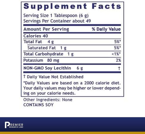 حبيبات الليسيثين من Premier Research Labs - مكمل لدعم الأعصاب* - مصدر جيد للكولين - دعم الدماغ والأعصاب - بدون إضافات أو مواد مالئة - يمتزج جيدًا في العصائر أو الأطعمة - 10 أونصة in Kuwait