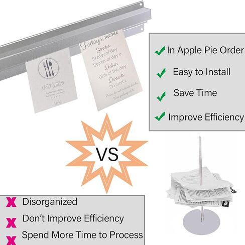 حامل تذاكر منزلق من الألومنيوم للمطاعم/المطبخ، حامل تذاكر لطلبات الفواتير، بطول 15.7 سم × عرض 2.3 سم، مثالي للصور والملاحظات والمزيد in Kuwait