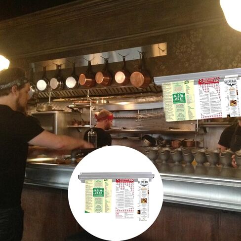 حامل تذاكر منزلق من الألومنيوم للمطاعم/المطبخ، حامل تذاكر لطلبات الفواتير، بطول 15.7 سم × عرض 2.3 سم، مثالي للصور والملاحظات والمزيد in Kuwait