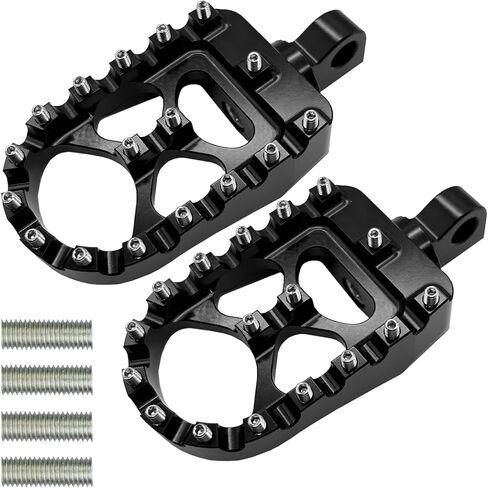 Dirt Bike Foot Pegs Wide CNC Motorcycle Footpegs 360° MX Chopper Bobber Style Compaitble with Dyna Fatboy Sportster Iron 883 (Black) in Saudi Arabia