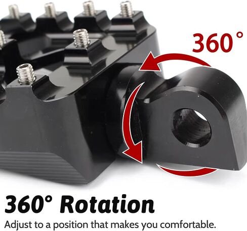 Dirt Bike Foot Pegs Wide CNC Motorcycle Footpegs 360° MX Chopper Bobber Style Compaitble with Dyna Fatboy Sportster Iron 883 (Black) in Saudi Arabia