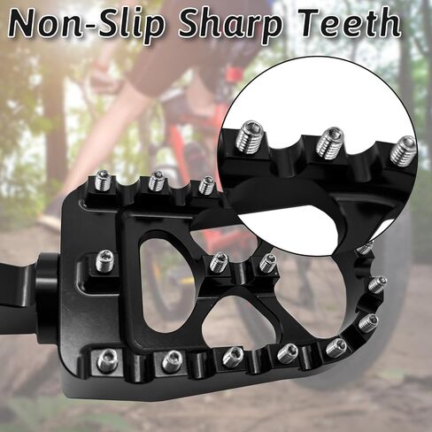 Dirt Bike Foot Pegs Wide CNC Motorcycle Footpegs 360° MX Chopper Bobber Style Compaitble with Dyna Fatboy Sportster Iron 883 (Black) in Saudi Arabia