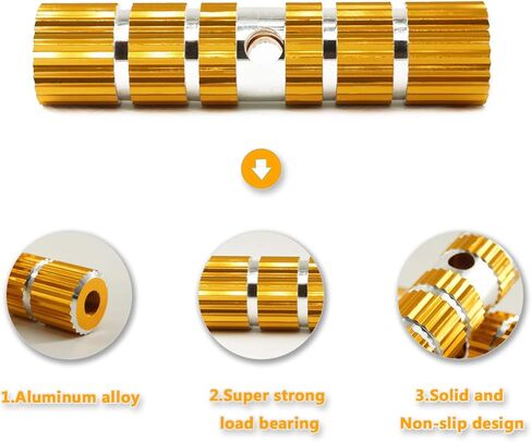 أوتاد الدراجة Reofrey قطعتان من دواسات القدم المصنوعة من سبائك الألومنيوم ومقاعد خلفية ومضادة للانزلاق بدواسة حيلة للدراجات الجبلية BMX تناسب محاور 3/8 بوصة (طول أصفر 3.93 بوصة) in Kuwait