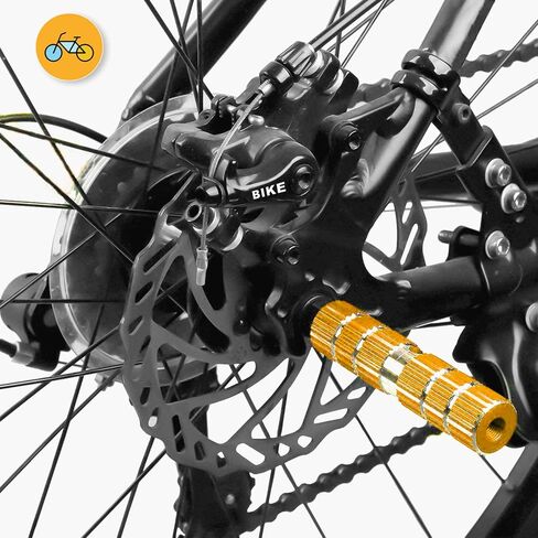 أوتاد الدراجة Reofrey قطعتان من دواسات القدم المصنوعة من سبائك الألومنيوم ومقاعد خلفية ومضادة للانزلاق بدواسة حيلة للدراجات الجبلية BMX تناسب محاور 3/8 بوصة (طول أصفر 3.93 بوصة) in Kuwait